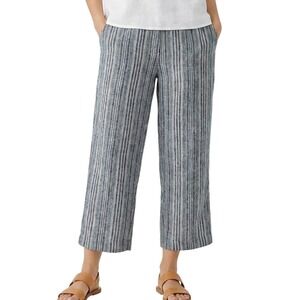 JH Collectibles Striped Cropped Linen Blend Pants Women's Medium Casual Style